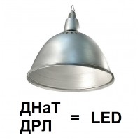Таблица сравнения LED ламп Е40 с ртутными и натриевыми